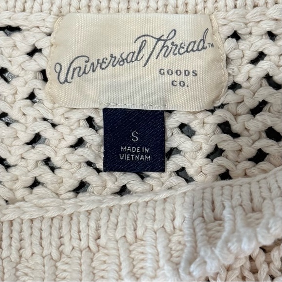 Universal Thread Open Knit Cream Cropped Sweater Vest - Sz S - Picture 5 of 5